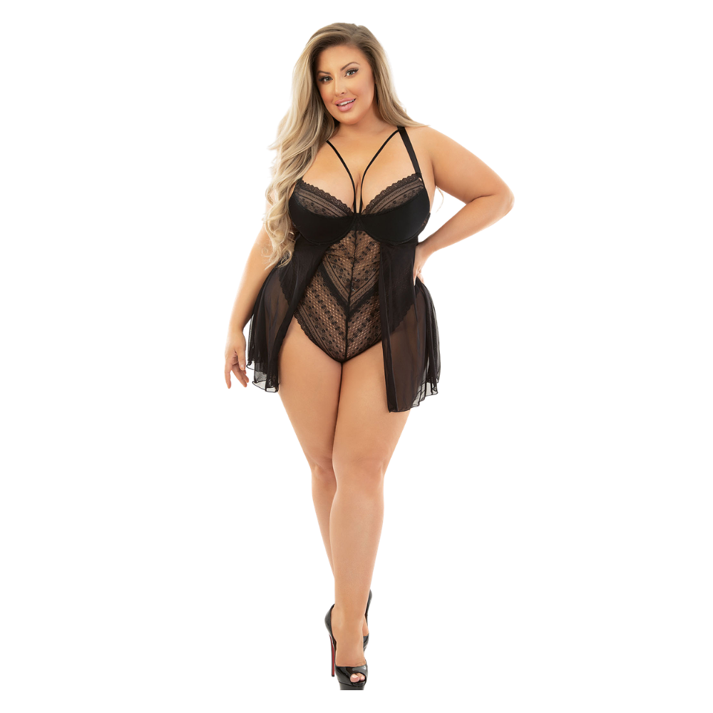 Lace & Mesh Teddy Doll