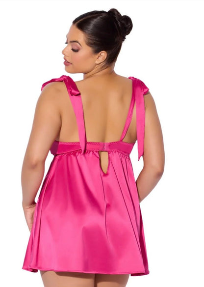 Brigeta Satin Babydoll & G-String Set