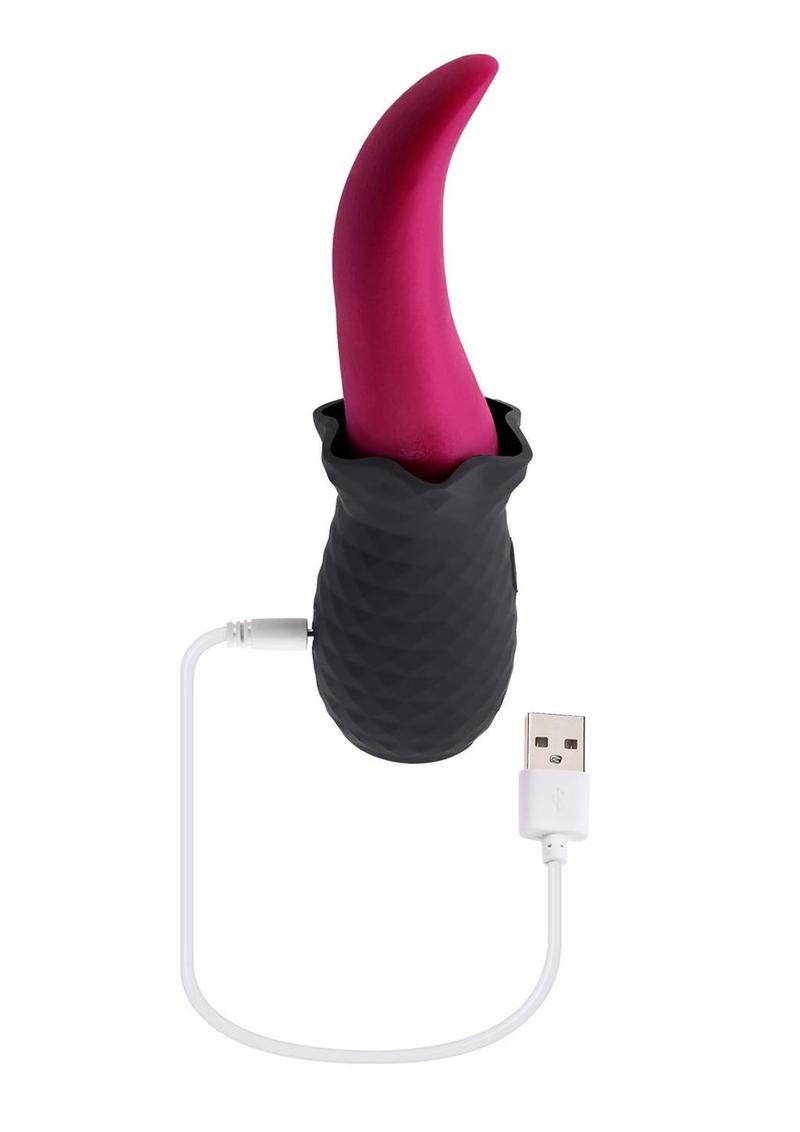 Selopas Tongue Teaser Rechargeable Silicone Clitoral Stimulator - Black